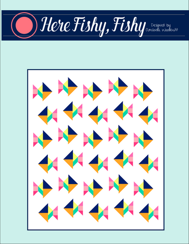 Here Fishy, Fishy Quilt Pattern Patchwork - PDF Pattern