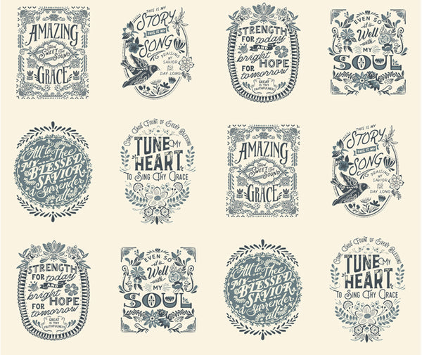 Moda - Songbook in Blue by Fancy That Design House, sold by the Half Yard